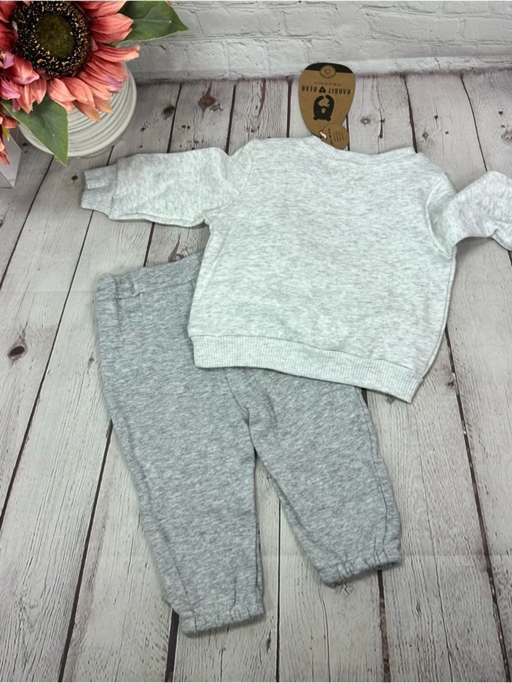 NWT rabbit + bear Love Bug 2pc Set sweatshirt joggers infant activewear